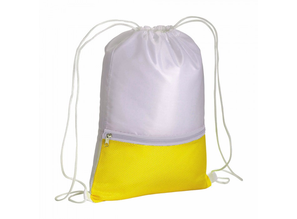 Zainetto in poliestere 210t con tasca zip colorata e chiusura a strozzo FullGadgets.com