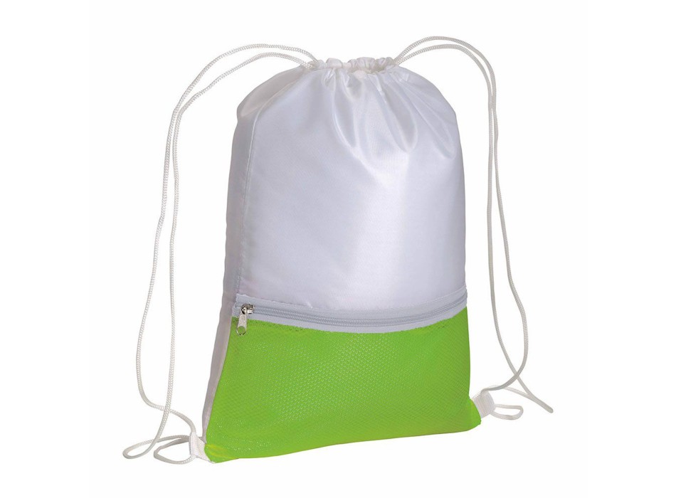 Zainetto in poliestere 210T con tasca zip colorata e chiusura a strozzo FullGadgets.com