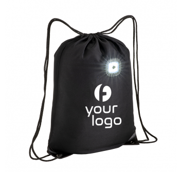 Zainetto in poliestere 300T con luce LED COB, angoli rinforzati. FullGadgets.com