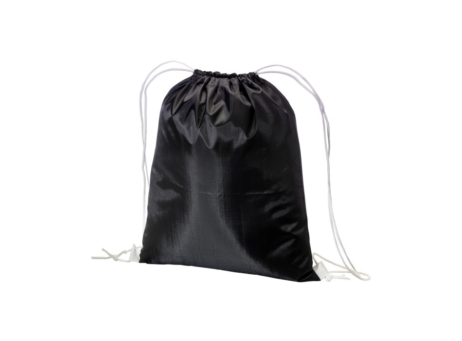 Zainetto nero in poliestere 210 T con chiusura a strozzo e cordini colorati FullGadgets.com