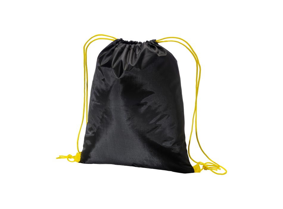 Zainetto nero in poliestere 210 T con chiusura a strozzo e cordini colorati FullGadgets.com