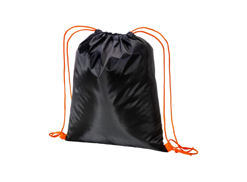 Zainetto nero in poliestere 210 T con chiusura a strozzo e cordini colorati FullGadgets.com
