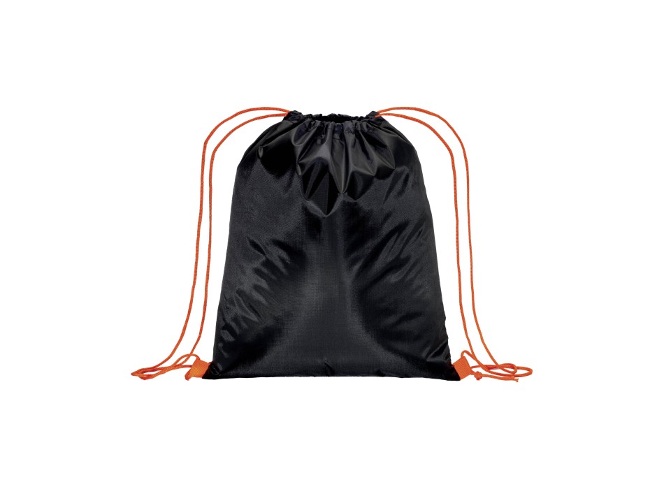 Zainetto nero in poliestere 210 T con chiusura a strozzo e cordini colorati FullGadgets.com