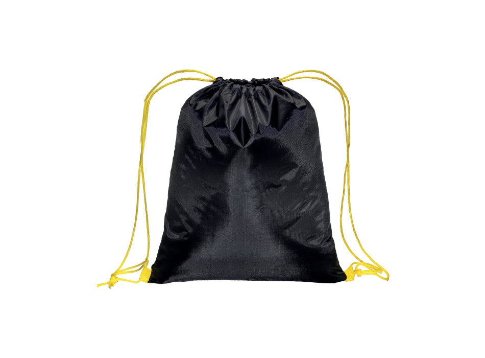 Zainetto nero in poliestere 210 T con chiusura a strozzo e cordini colorati FullGadgets.com