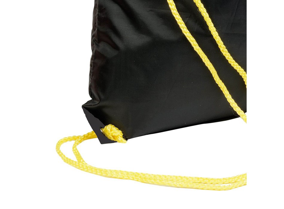 Zainetto nero in Polyester 210 T, manici colorati e angoli rinforzati neri FullGadgets.com