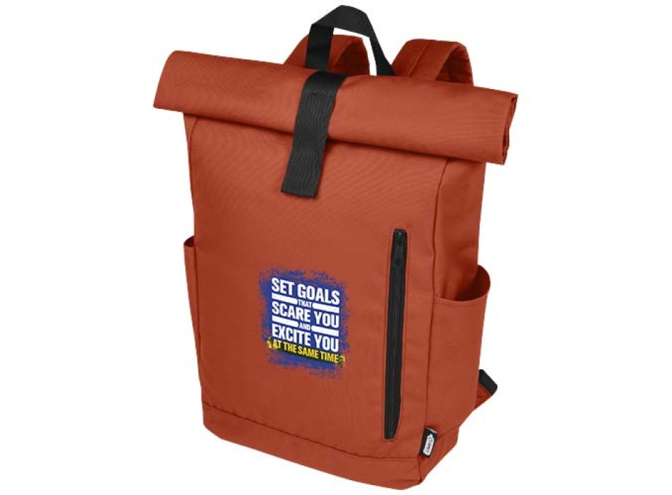 Zaino con chiusura arrotolabile per portatile da 15,6" in PET riciclato certificato GRS Byron 18L FullGadgets.com