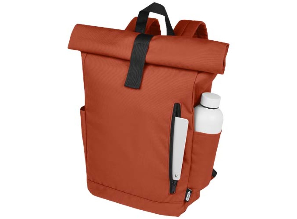 Zaino con chiusura arrotolabile per portatile da 15,6" in PET riciclato certificato GRS Byron 18L FullGadgets.com