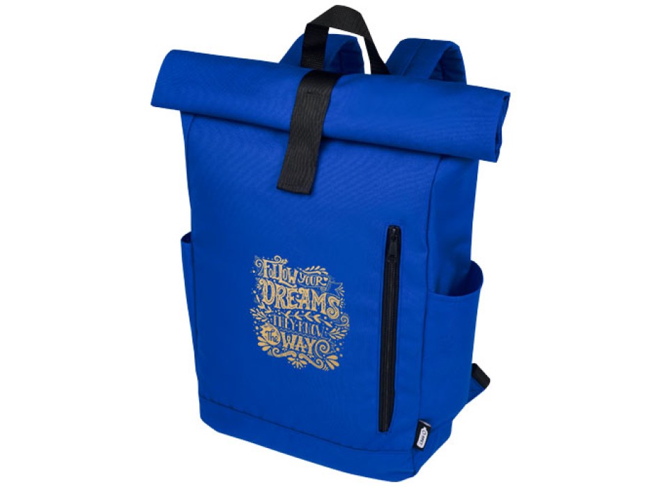 Zaino con chiusura arrotolabile per portatile da 15,6" in PET riciclato certificato GRS Byron 18L FullGadgets.com