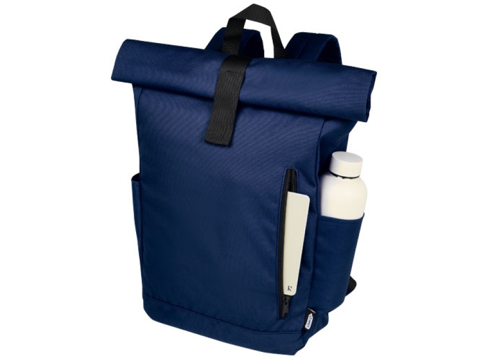 Zaino con chiusura arrotolabile per portatile da 15,6" in PET riciclato certificato GRS Byron 18L FullGadgets.com