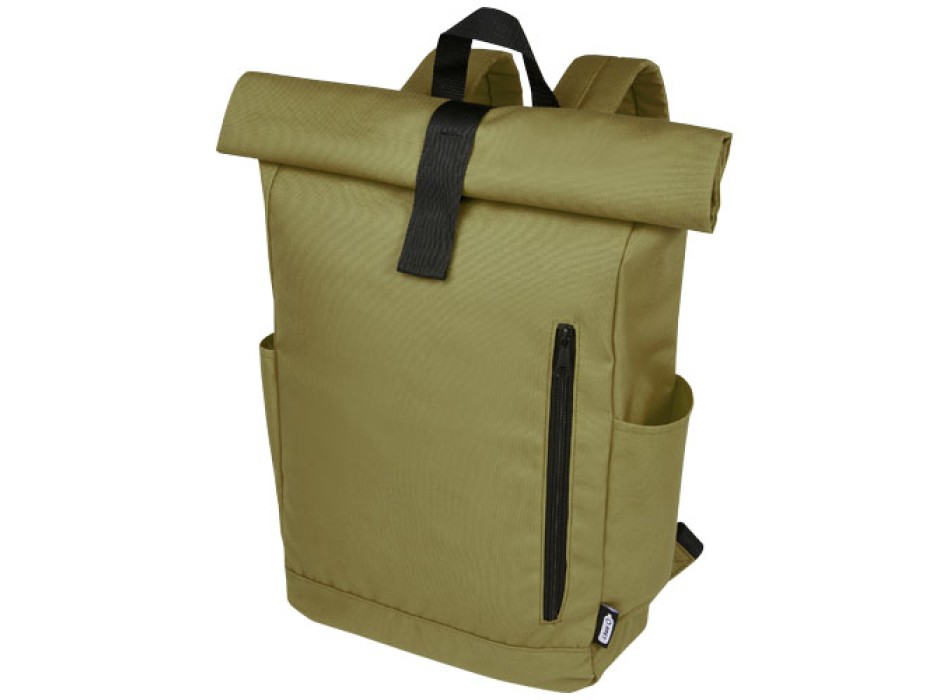 Zaino con chiusura arrotolabile per portatile da 15,6" in PET riciclato certificato GRS Byron 18L FullGadgets.com