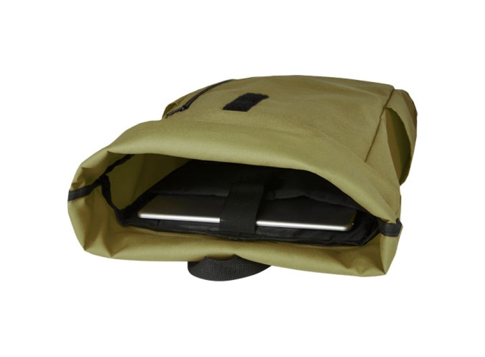 Zaino con chiusura arrotolabile per portatile da 15,6" in PET riciclato certificato GRS Byron 18L FullGadgets.com