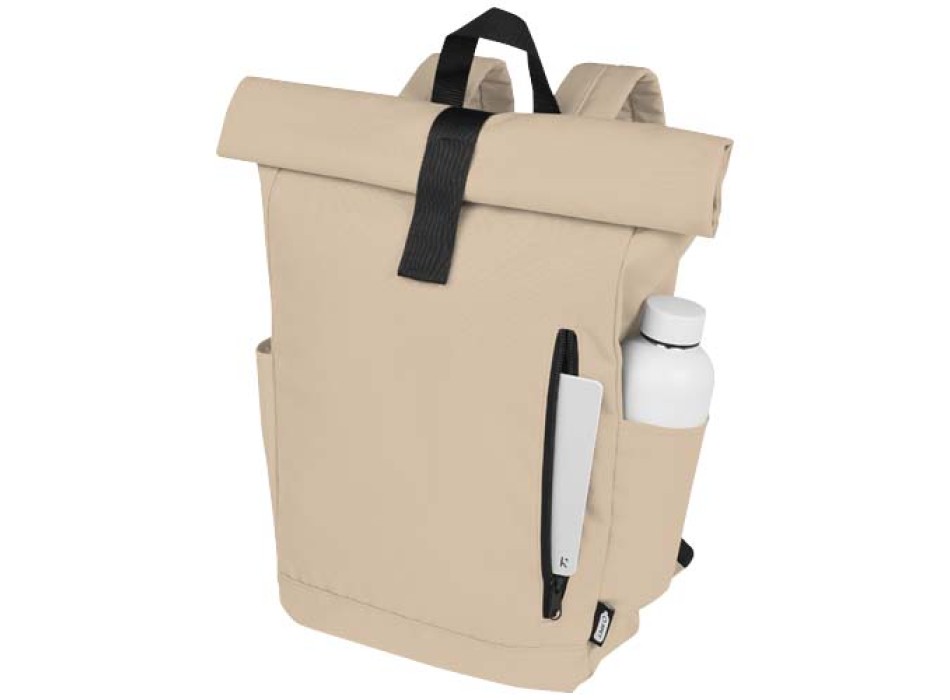 Zaino con chiusura arrotolabile per portatile da 15,6" in PET riciclato certificato GRS Byron 18L FullGadgets.com