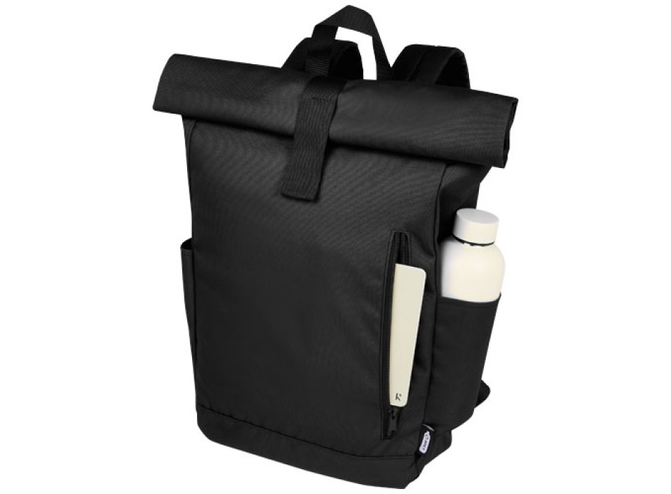 Zaino con chiusura arrotolabile per portatile da 15,6" in PET riciclato certificato GRS Byron 18L FullGadgets.com