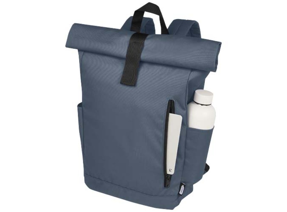 Zaino con chiusura arrotolabile per portatile da 15,6" in PET riciclato certificato GRS Byron 18L FullGadgets.com