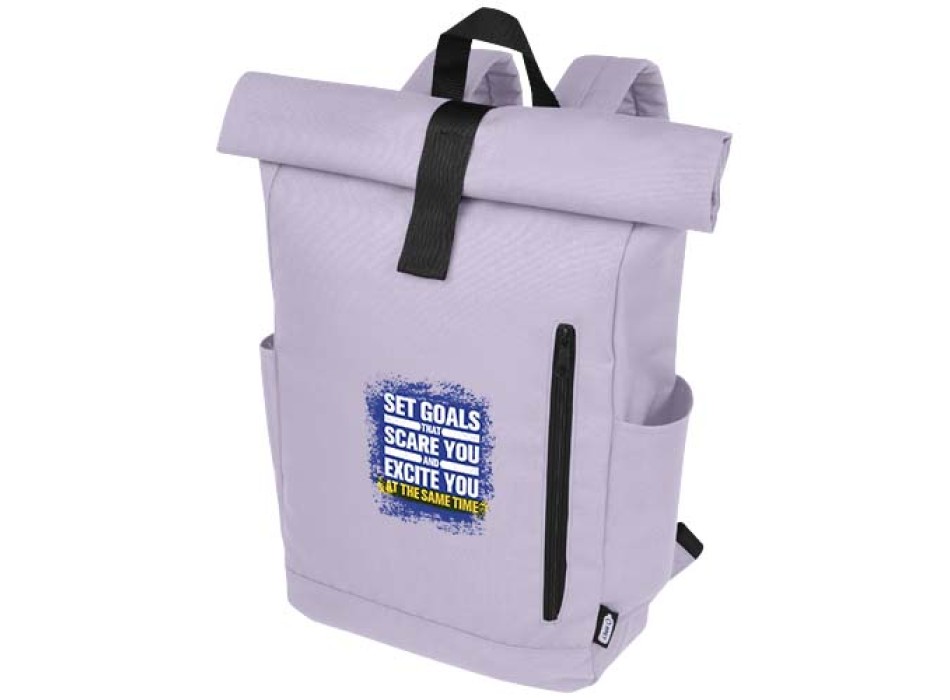 Zaino con chiusura arrotolabile per portatile da 15,6" in PET riciclato certificato GRS Byron 18L FullGadgets.com