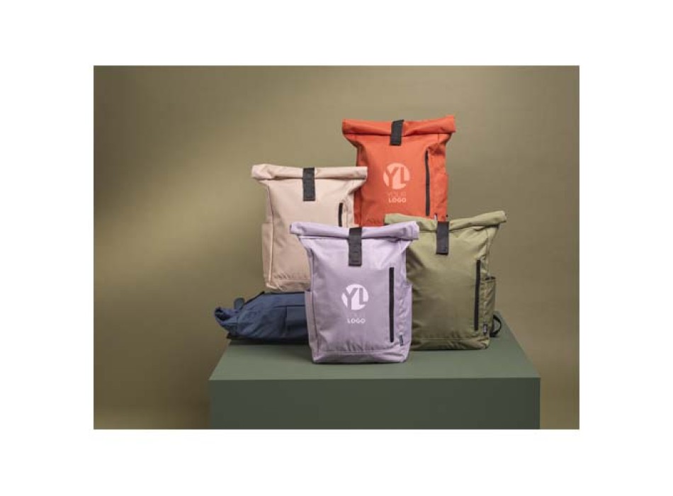 Zaino con chiusura arrotolabile per portatile da 15,6" in PET riciclato certificato GRS Byron 18L FullGadgets.com