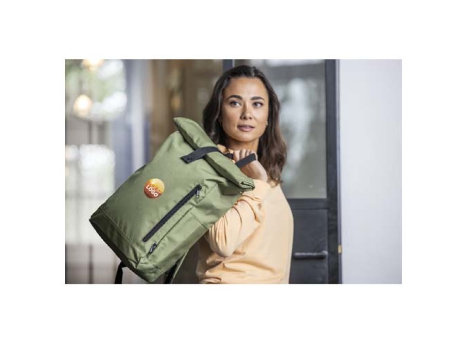 Zaino con chiusura arrotolabile per portatile da 15,6" in PET riciclato certificato GRS Byron 18L FullGadgets.com