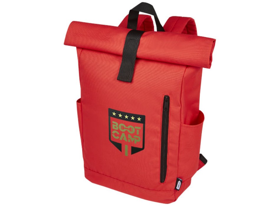 Zaino con chiusura arrotolabile per portatile da 15,6" in PET riciclato certificato GRS Byron 18L FullGadgets.com