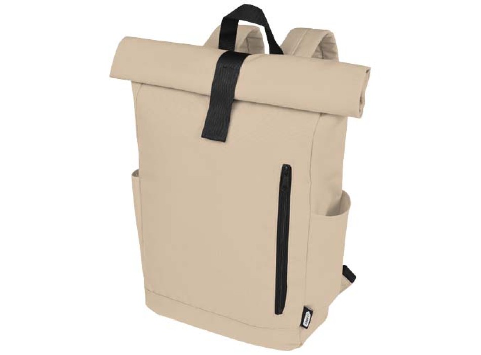 Zaino con chiusura arrotolabile per portatile da 15,6" in PET riciclato certificato GRS Byron 18L FullGadgets.com