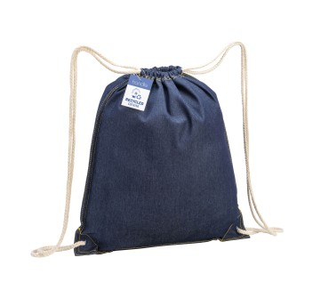 Zaino in cotone denim riciclato con chiusura a strozzo e angoli rinforzati FullGadgets.com