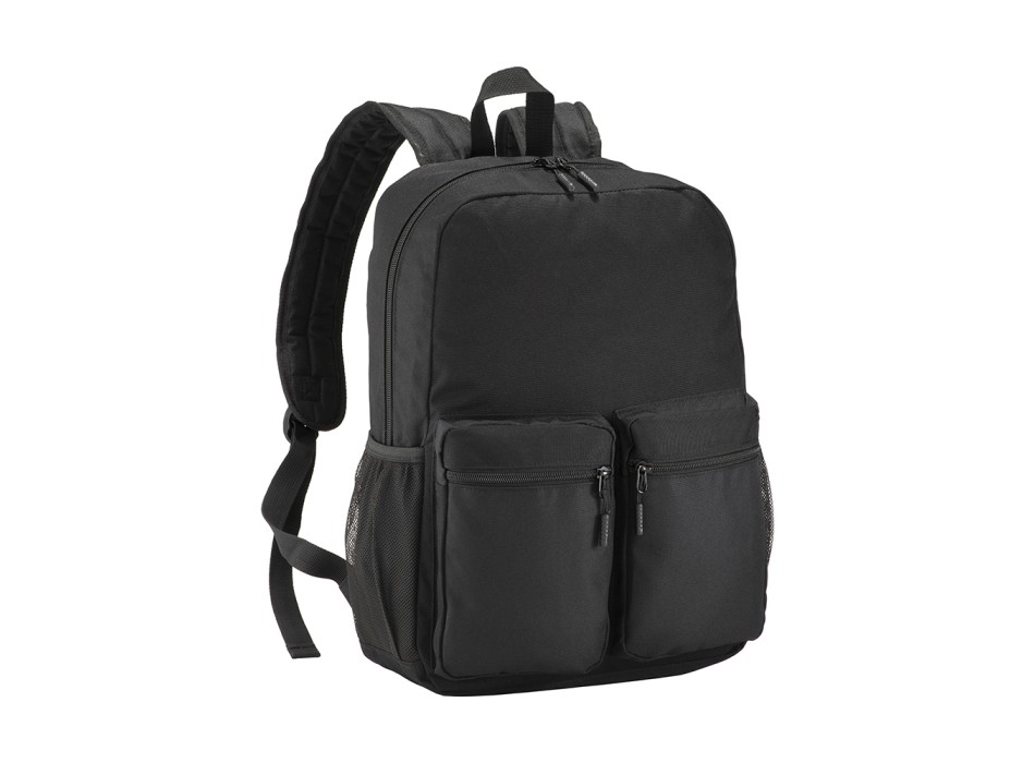 Zaino in poliestere 600D con cinque tasche di cui due laterali retinate, spallacci regol. FullGadgets.com