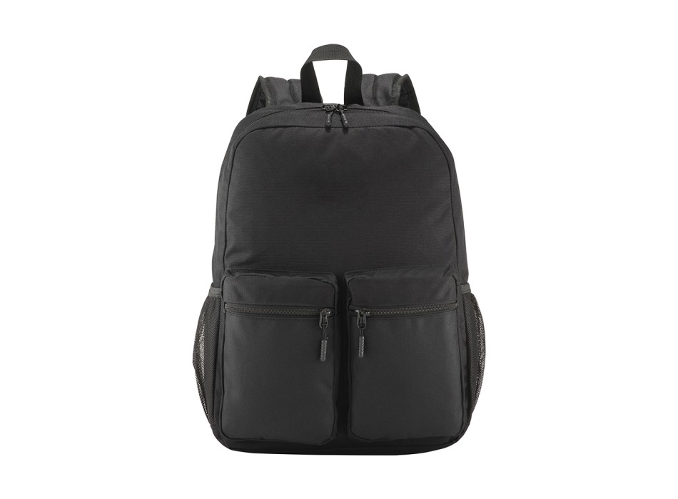 Zaino in poliestere 600D con cinque tasche di cui due laterali retinate, spallacci regol. FullGadgets.com