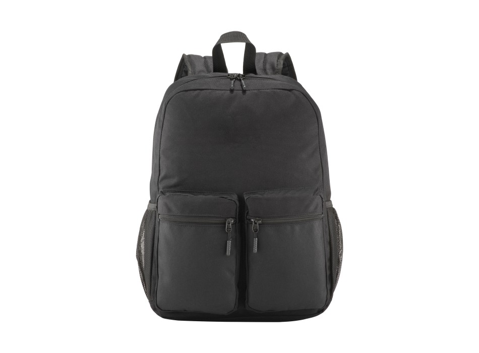 Zaino in poliestere 600D con cinque tasche di cui due laterali retinate, spallacci regol. FullGadgets.com