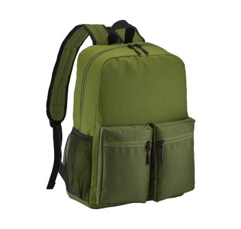 Zaino in poliestere 600D con cinque tasche di cui due laterali retinate, spallacci regol. FullGadgets.com