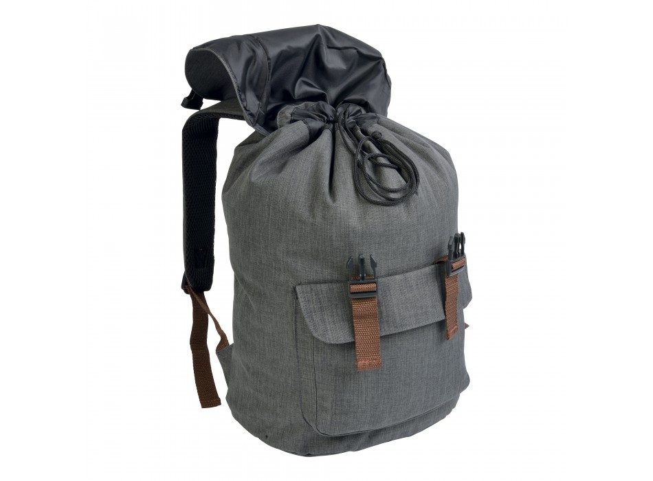 Zaino in poliestere two tone effetto melange con 2 tasche FullGadgets.com