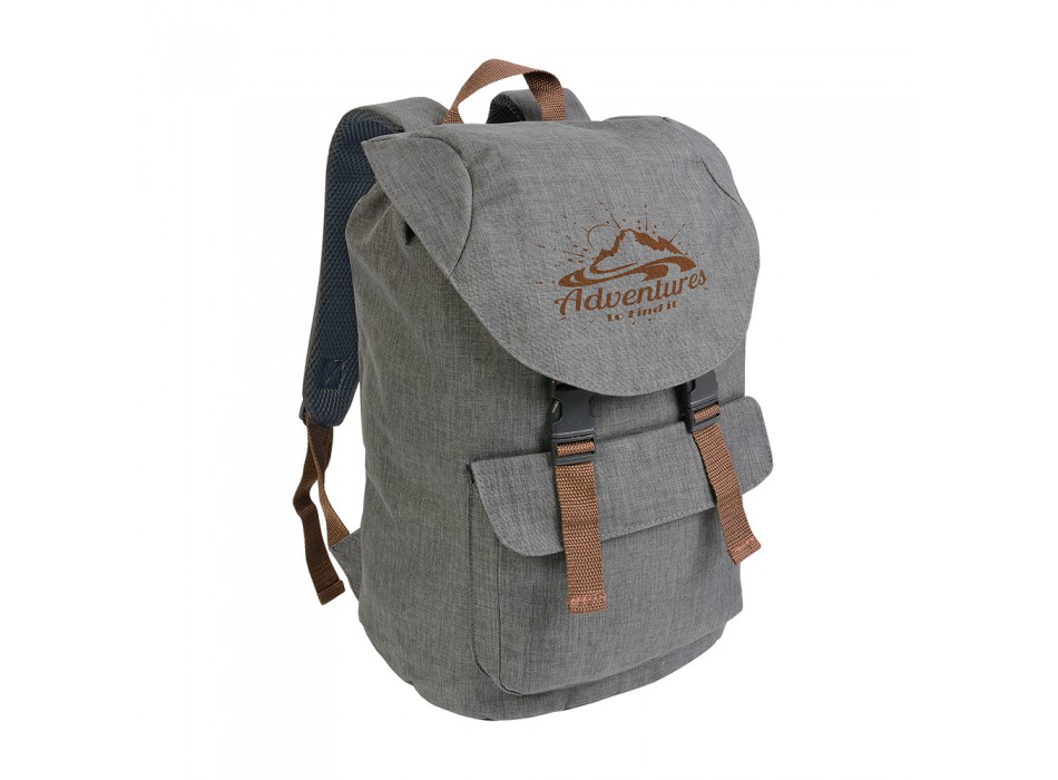 Zaino in poliestere two tone effetto melange con 2 tasche FullGadgets.com