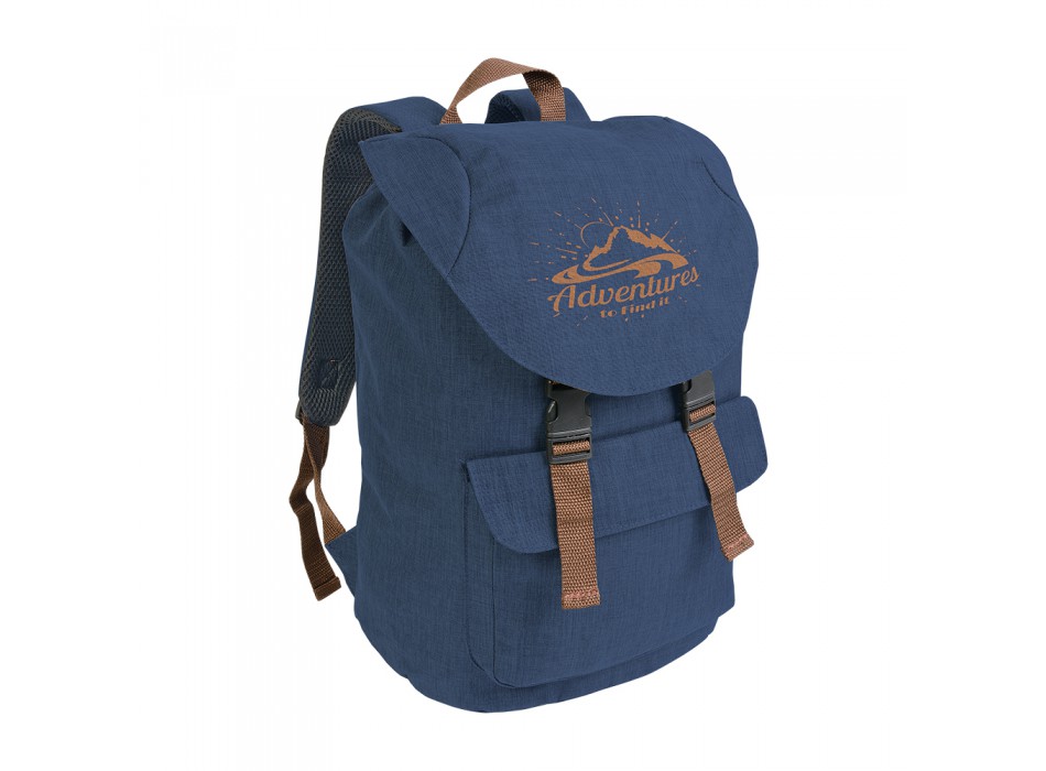 Zaino in poliestere two tone effetto melange con 2 tasche FullGadgets.com