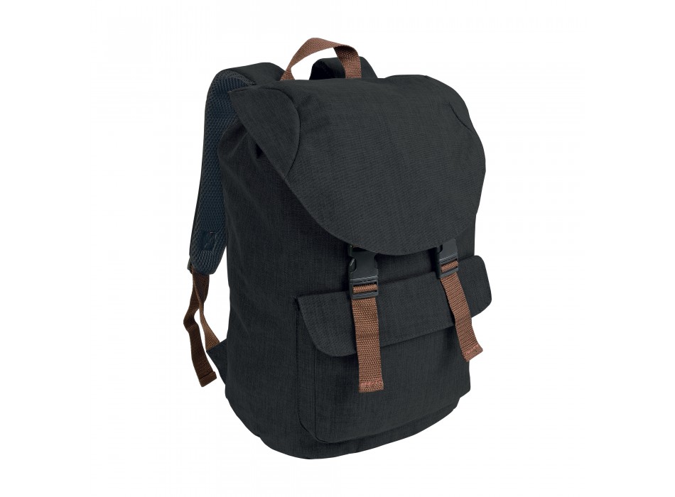 Zaino in poliestere two tone effetto melange con 2 tasche FullGadgets.com