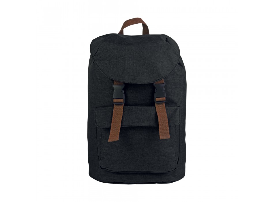 Zaino in poliestere two tone effetto melange con 2 tasche FullGadgets.com