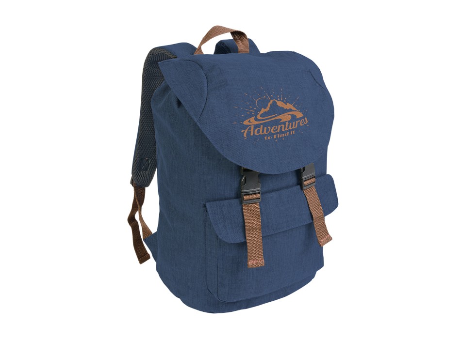 Zaino in poliestere two tone effetto melange con 2 tasche FullGadgets.com