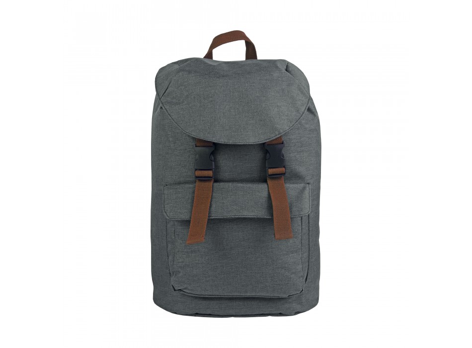 Zaino in poliestere two tone effetto melange con 2 tasche FullGadgets.com