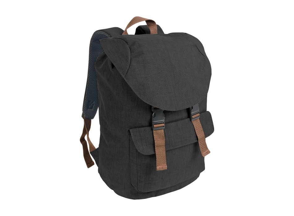 Zaino in poliestere two tone effetto melange con 2 tasche FullGadgets.com