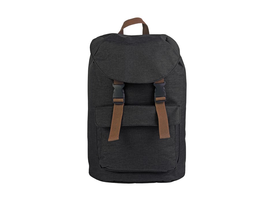 Zaino in poliestere two tone effetto melange con 2 tasche FullGadgets.com