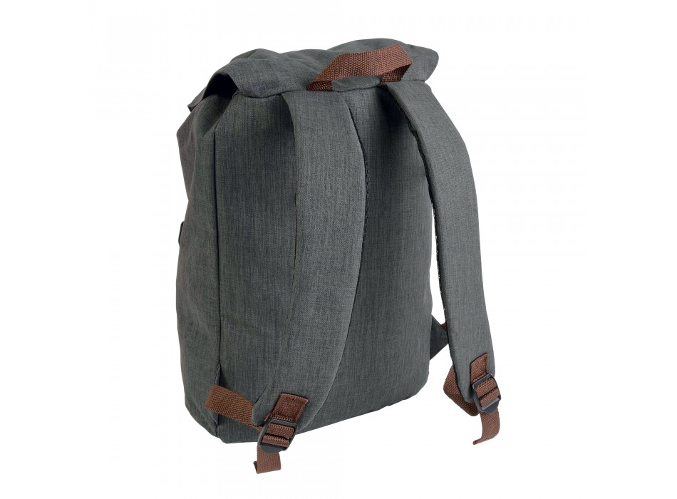 Zaino in poliestere two tone effetto melange con 2 tasche FullGadgets.com