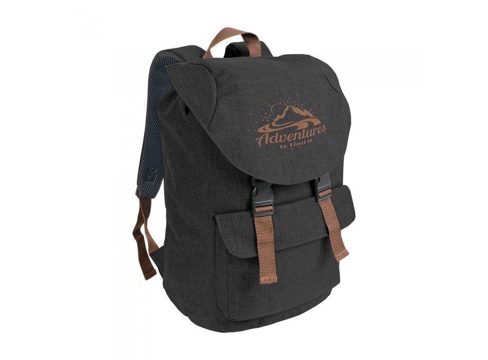 Zaino in poliestere two tone effetto melange con 2 tasche FullGadgets.com