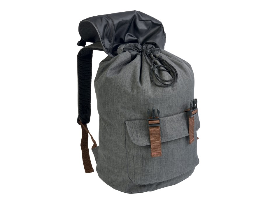 Zaino in poliestere two tone effetto melange con 2 tasche FullGadgets.com