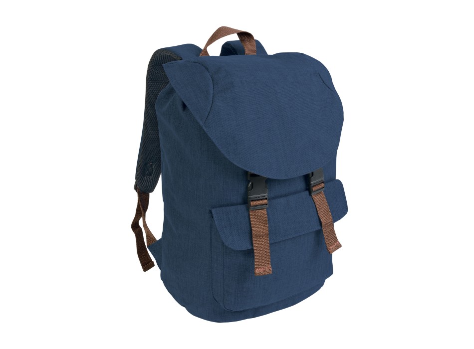 Zaino in poliestere two tone effetto melange con 2 tasche FullGadgets.com