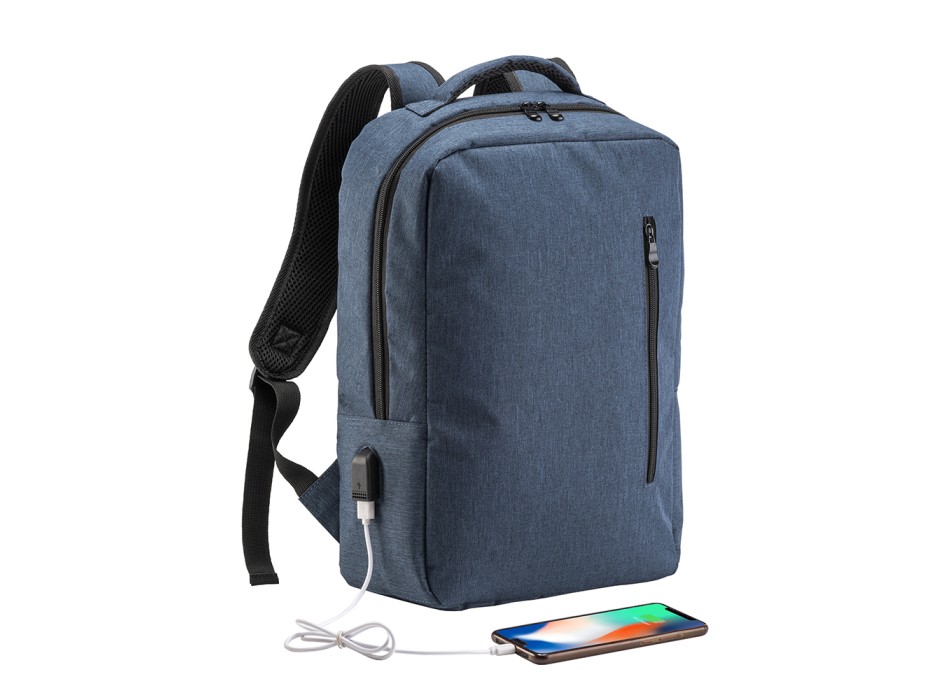 Zaino porta computer poliestere two tone con tre tasche con porta USB esterna FullGadgets.com