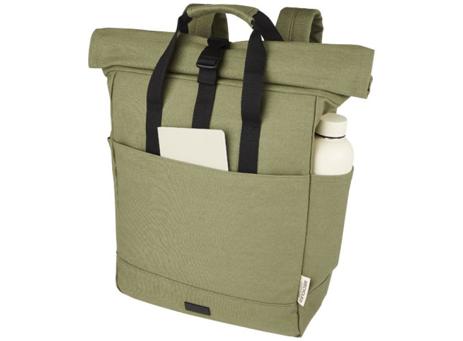Zaino rolltop per portatile da 15" in canvas riciclato certificato GRS Joey - 15L FullGadgets.com