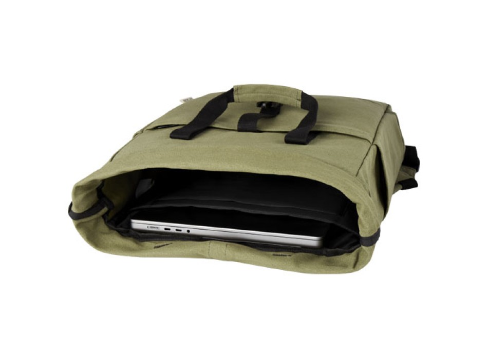 Zaino rolltop per portatile da 15" in canvas riciclato certificato GRS Joey - 15L FullGadgets.com