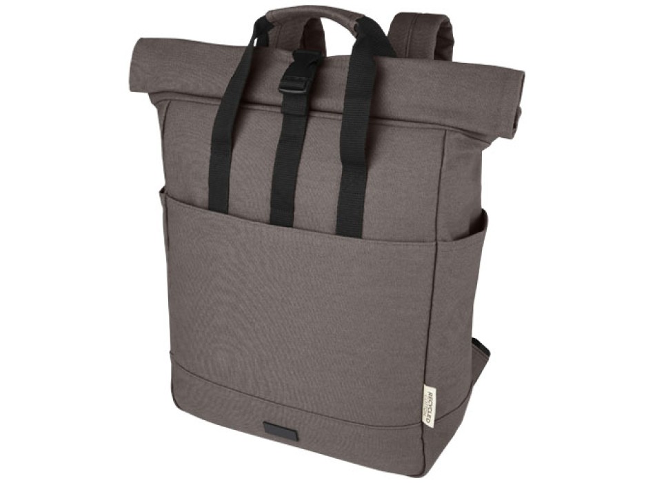 Zaino rolltop per portatile da 15" in canvas riciclato certificato GRS Joey - 15L FullGadgets.com