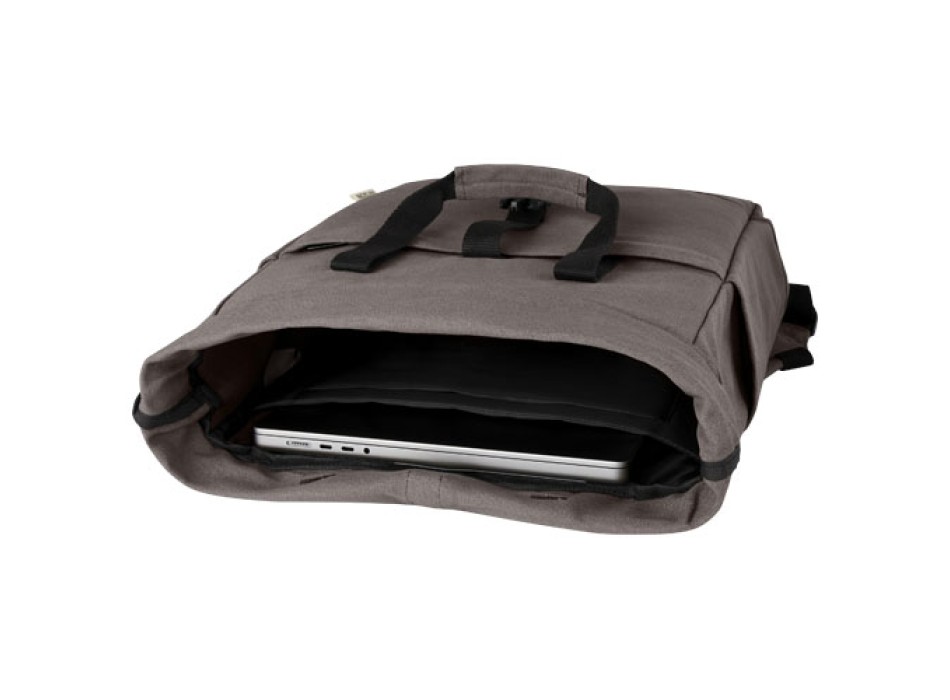 Zaino rolltop per portatile da 15" in canvas riciclato certificato GRS Joey - 15L FullGadgets.com