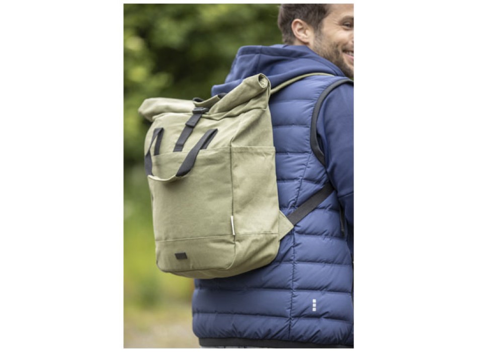 Zaino rolltop per portatile da 15" in canvas riciclato certificato GRS Joey - 15L FullGadgets.com