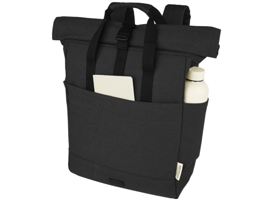 Zaino rolltop per portatile da 15" in canvas riciclato certificato GRS Joey - 15L FullGadgets.com