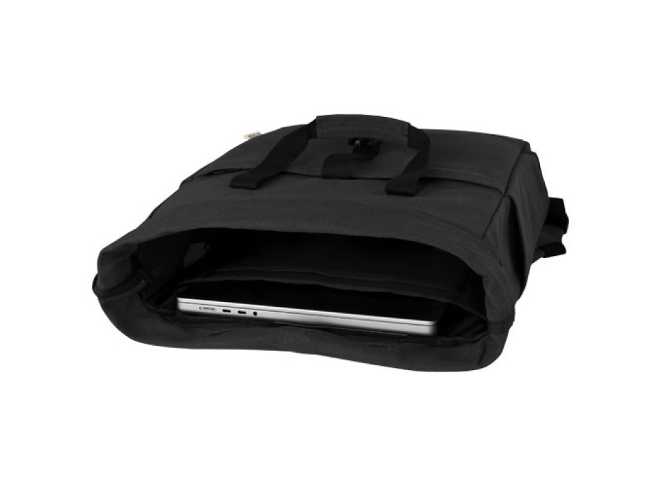 Zaino rolltop per portatile da 15" in canvas riciclato certificato GRS Joey - 15L FullGadgets.com