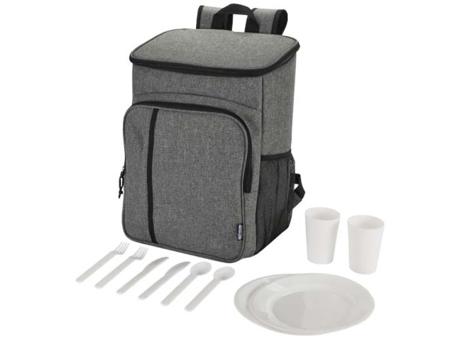 Zaino termico per picnic in materiale riciclato certificato GRS con set di posate Tundra - 20L FullGadgets.com